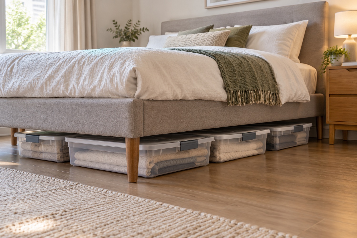What Size Storage Boxes Fit Under a Bed With 20cm Clearance